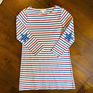 Crewcuts - Long Sleeve Dress Red,White & Blue Stripes- Stars on Elbows - Size:XS